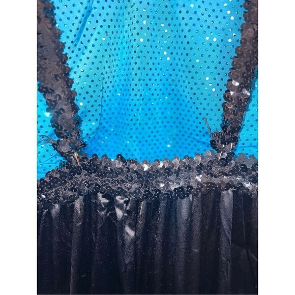 Dansco Dance Costume Paper Boy Newsie Size L 6pc Suspender Sequins Pantsuit Blue - Picture 7 of 9